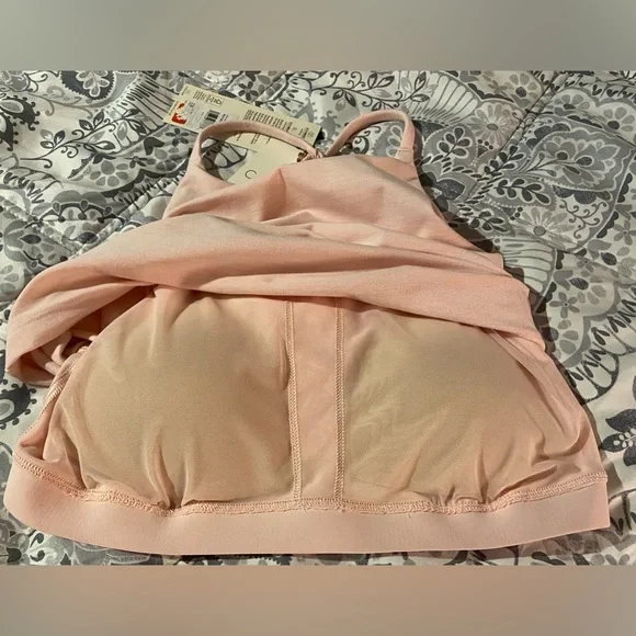 CALIA LUSTRALUX CROP LOW SUPPORT EXERCISE TOP SPORTS BRA LIGHT PINK SZ SMALL NWT - Picture 10 of 13
